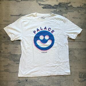 Palace Smiley Face Tee White/Blue Mens XL